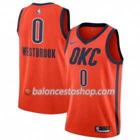 Camiseta Hombre NBA Oklahoma City Thunder Russell Westbrook 0 2018-19 Nike Naranja Swingman